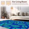 thumbnail image 2 of ODIKA 2'x3' Machine Washable Non-Slip Area Rug, Tropical Palm Frond Botanical Leaf Design High Traffic Rug, Blue, 445643, 2 of 7