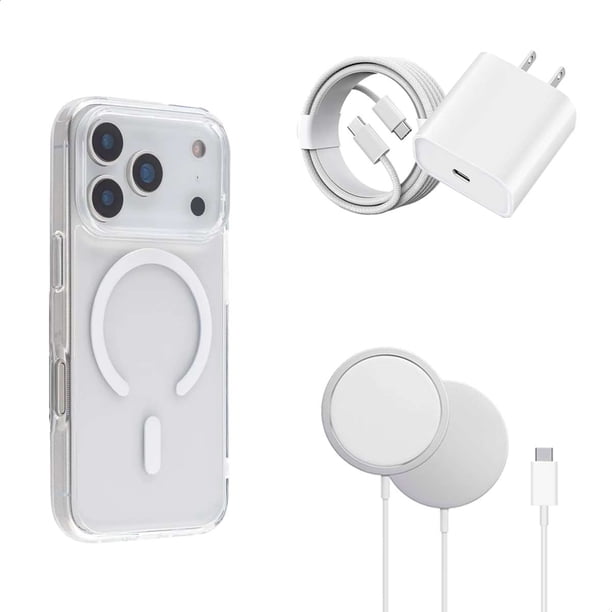 YUWY Kit Accesorios Compatibles Con MagSafe Para iPhone 17 Pro Antigolpes Combo de Funda Base y Cargador Para iPhone 17 Pro Kit Accesorios Regalo Para iPhone