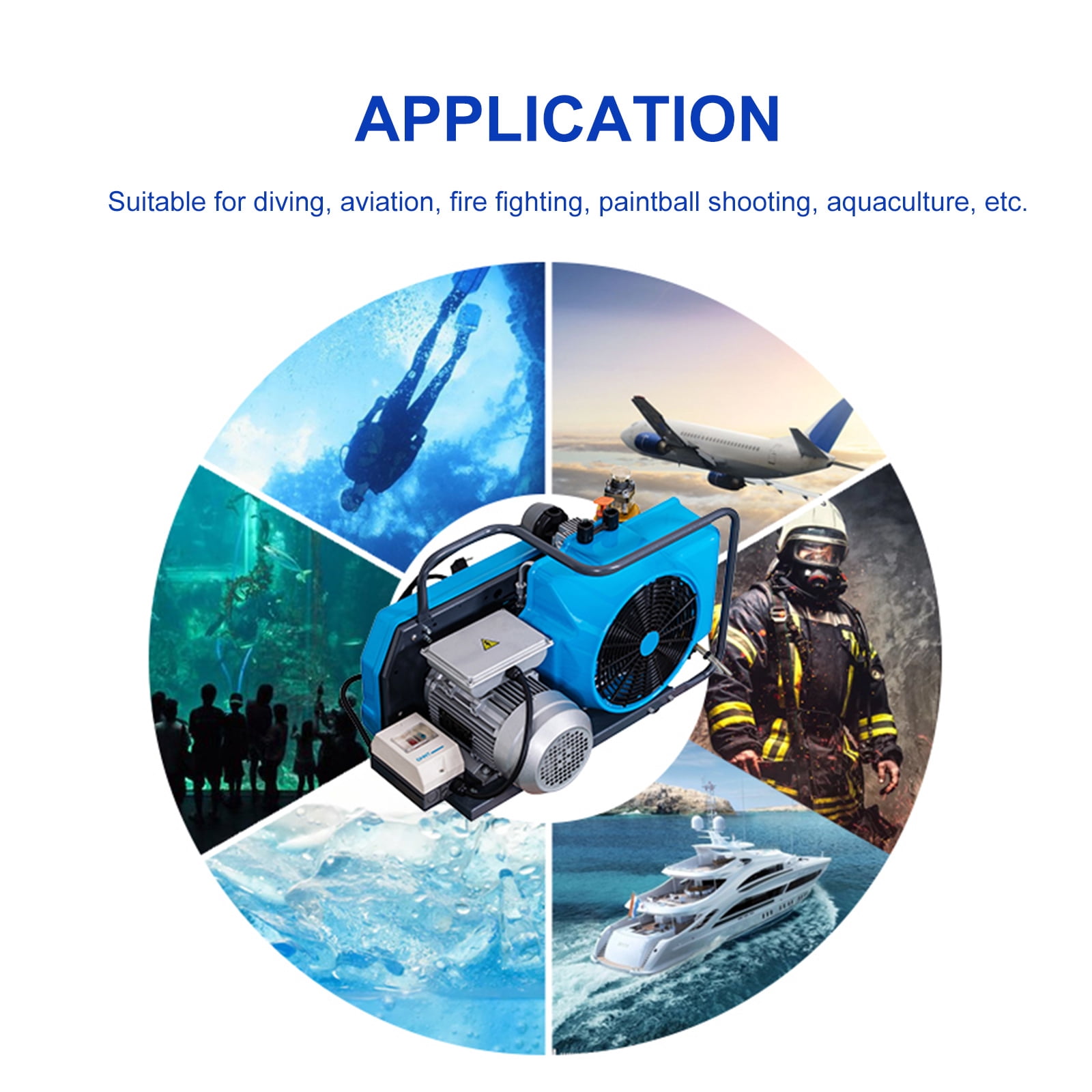 TUXING 4500PSI Diving Air Compressor, Pcp Compressor,Water Sport, Built-in Oil Water Separator, for Filling Diving Scuba Tank , Firefighting, PcpAir Rifle 380V 50HZ Three phase motor (TXEDM043)