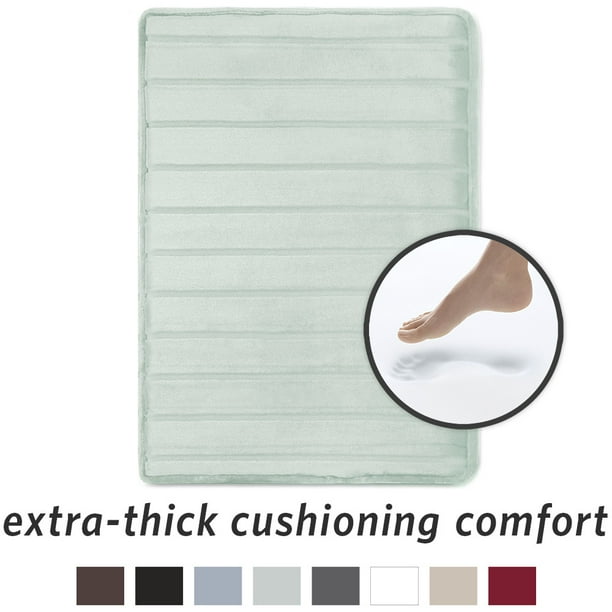 MICRODRY Luxury Charcoal Infused Memory Foam Bath Mat With Griptex Skid