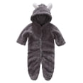 thumbnail image 4 of OUMY Newborn Baby Infant Boy Girl Fleece Romper Hooded Jumpsuit Bodysuit Outfits Clothes, 4 of 6
