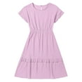 thumbnail image 4 of Little Girl Dress Short Sleeve Tiered Swing A-Line Cute Dress For Girls Birthday Dress Fancy Dress For Girls, 4 of 5