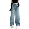 thumbnail image 2 of Pantalon Grand pour Filles Jambe Droite Couleur Unie Décontracté 100 % Polyester, 2 of 9