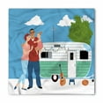 thumbnail image 1 of Travel Bandana, Family in Front of a Caravan, Unisex Head and Neck Tie, by Ambesonne, 1 of 2