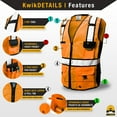 thumbnail image 4 of KwikSafety (Charlotte, NC) RoadBOSS Economy Safety Vest (Solid Reflective Tape) Class 2 High Visibility ANSI OSHA Heavy Duty Surveyor Construction Mesh HiVis Zipper Men Work Gear | Orange Medium, 4 of 6