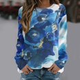 thumbnail image 2 of Camisas Para Mujer Camisetas de Gran Tamaño Manga Larga Estampado de Moda Camiseta Suelta Blusa Cuello Redondo Tops Casuales Odeerbi  ODB134197, 2 of 5