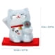 thumbnail image 4 of FELTECHELECTR 2 figuras de gato de cerámica de mesa, decoración de gato de la fortuna china, estatua de gato de cerámica lisa, artesanía., 4 of 6
