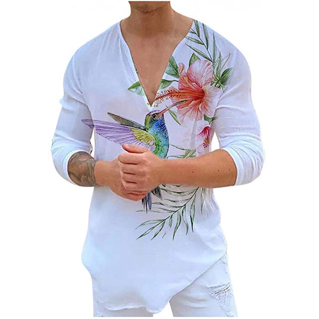Camisas de Otoño Para Hombres, Manga Larga, Cuello En V, Moda, Informal, Jersey de Moda, Camiseta Estampada, Blusa Odeerbi ODB-4