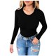 thumbnail image 1 of Puntoco moda mujer Slim Casual o-cuello manga larga sólido camiseta blusa tops Puntoco Puntoco-2743, 1 of 1