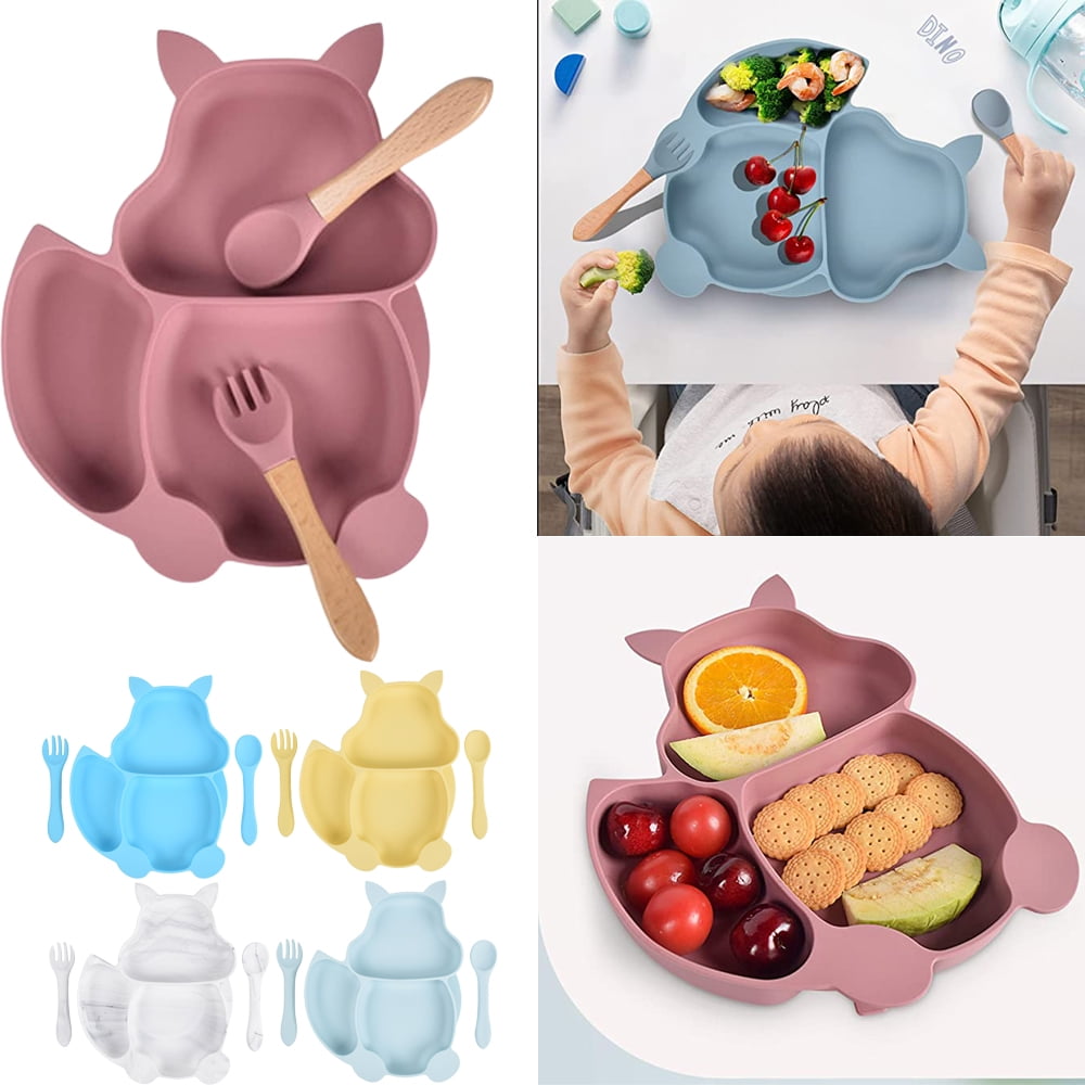 3PCS Baby Plate Bowl, Baby Food Crockery Set