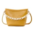 thumbnail image 2 of Bolsa Bolso bandolera de hombro de cocodrilo para mujer, monedero de cadena de PU sólido (amarillo) Tmvgtek Para estrenar, 2 of 9
