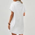 thumbnail image 5 of Fankiway Mode Femme Robe Décontractée à Boutons Col Rabattu Manches Courtes Robes Grande Taille pour Femmes Courbes Robes Midi pour Femmes Robes de Printemps pour Femmes 8646, 5 of 5