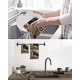 thumbnail image 5 of Vintage Black Bears Kitchen Dish Towels for Drying Dishes Set of 2, Abstract Country Plaid Fish Retro Waffle Weave Microfiber Hand Tea Bathroom Towels Quick Dry & Absorbent Towel 12x12, 5 of 7