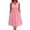 Pink, variant on Womens Summer Short Sleeve Casual Dresses Crisscross Front A-Line Wrap Midi Dress with Pockets