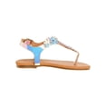 thumbnail image 2 of Beverly Hills Polo Club Girls Thong Sandal with Multi Flower Accents, Silver Hologram, Size: 10, 2 of 5