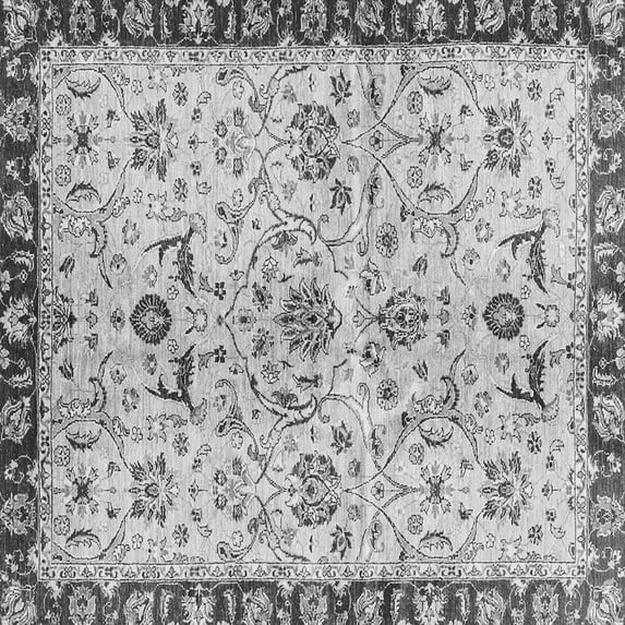 Ahgly Company Indoor Square Abstract Gray Modern Area Rugs, 8' Square