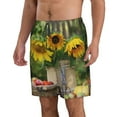 thumbnail image 2 of Bixox Men's Vintage Wooden Bucket printing Casual Classic Fit Short Summer Beach Shorts, 2 of 6