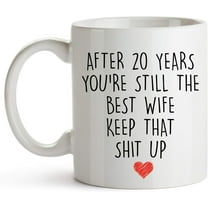 YouNique Designs 20 Year Wedding Anniversary Coffee Mug For Her - 11 Ounces - 20th Anniversary Cups for Wife - Twenty Years Coffee Cup - 20th Year Coffee Mug