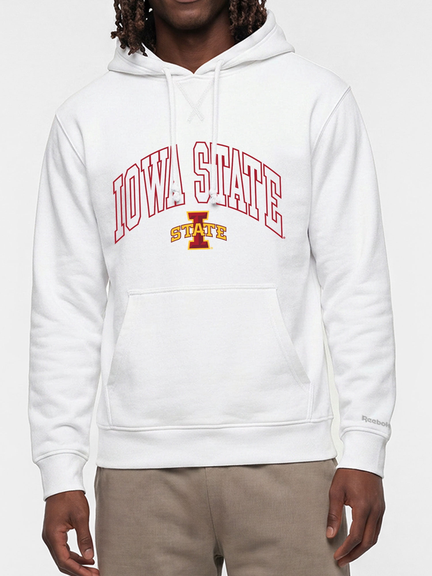 Iowa State Cyclones Reebok Mens White Hooded Sweatshirt