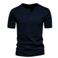 thumbnail image 1 of AherBiu Mens T Shirts Crewneck T-Shirts Button Casual Tee Shirts Summer Solid Basic Soft Tshirts Tops, 1 of 5