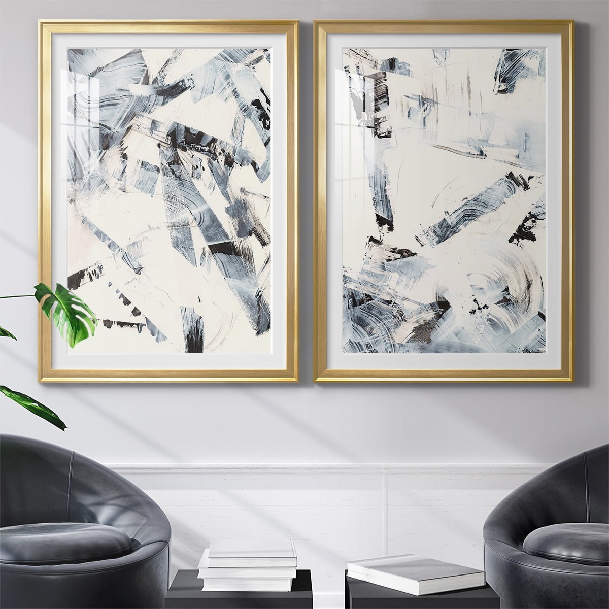Wexford Home Fractured Ice I Premium Framed Print, 30.5" x 42.5" - Ready to Hang, Gold (Set of 2)