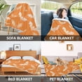 thumbnail image 7 of 60x80 inch Crystal Fleece & Arctic Fleece Blanket Soft Bed Throws for Home or Camping Orange and White Bats, 7 of 7