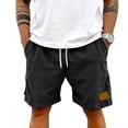thumbnail image 6 of Mens Lightweight Corduroy Shorts Elastic Waist Drawstring Casual Summer Shorts Black L, 6 of 6