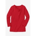 thumbnail image 2 of Woman Within Plus Size Perfect Long-Sleeve Henley Tee, 2 of 6