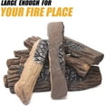 thumbnail image 5 of Heyfurni 10pcs Large Ceramic Firepit Gas Fireplace Logs, Decorative Faux Wood Log Set for Indoor Outdoor Gas Insets, Vented,Ventless, Electric,Ethanol,Gel Fireplaces, 5 of 8