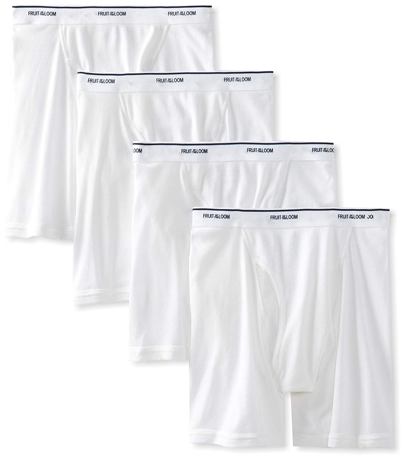 Fruit of the Loom Men's White Boxer Briefs