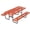 Orange, variant on 72" Heavy-Duty Outdoor Metal Picnic Table with Umbrella Hole and Built-In Benches, Orange (1 Count)