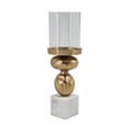 thumbnail image 5 of A&B Home Aluminum & Glass Diamond Stem Hurricane - 4.5" x 4.5" x 14.2" - Gold/White, 5 of 5
