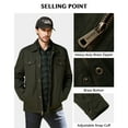 thumbnail image 4 of WenVen Men's Spring Jacket Lightweight Long Sleeve Bomber Coat Green L, 4 of 8
