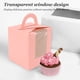thumbnail image 3 of Caja Para Pasteles, Porta Cupcakes Individual Rosa, Ventana Transparente, Resistente Para Bodas, 3 of 7