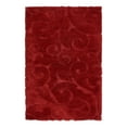 thumbnail image 3 of Unique Loom Floral Shag Collection Area Rug - Carved (4' x 6' Rectangle Red), 3 of 7