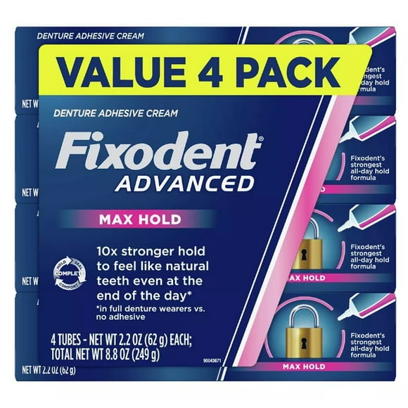 Fixodent Advanced Max Hold Denture Adhesive, 4 pk./2.2 oz.