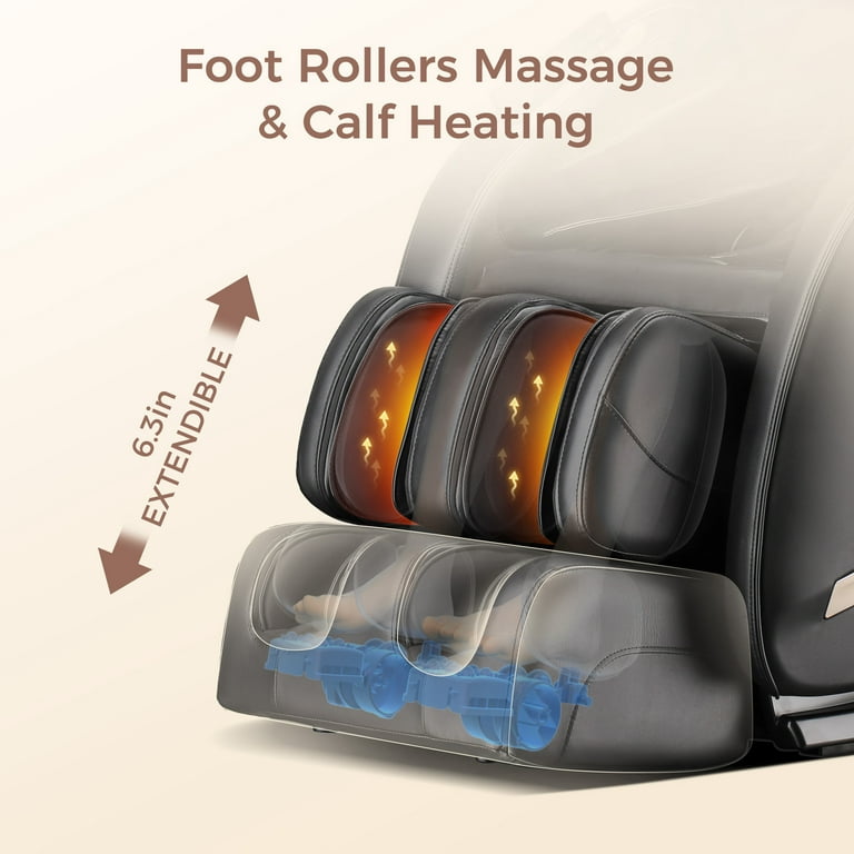 Easpearl 2024 4D Full Body Massage Chair Zero Gravity Shiatsu Recliner with  Heat Thai Stretch Black