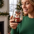 thumbnail image 4 of SLYNSHome Christmas Glass Tumbler 420ml Hand Blown Crystal Whiskey Cup with Gold Rim for Holiday Barware Home Christmas Party Gift, 4 of 7
