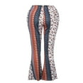 thumbnail image 4 of Femmes Taille Haute Imprimé Pantalon Large Jambe Longue Cloche Évasée Pantalon Bas, 4 of 5