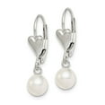 thumbnail image 2 of 925 Sterling Silver Rh-plated 6-7mm White FW Cultured Pearl Leverback Earrings; for Adults and Teens; for Women and Men, 2 of 3