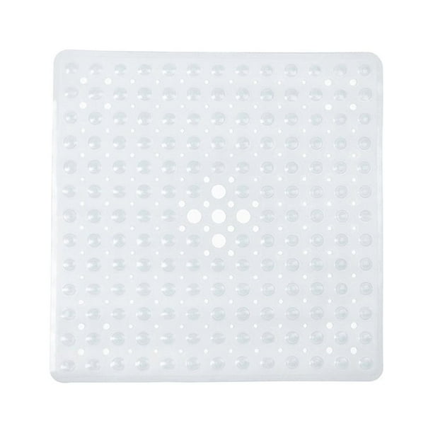 Alfombrilla de baño Matsuzay de PVC con ventosas antideslizantes cuadrada 54x54 cm transparente