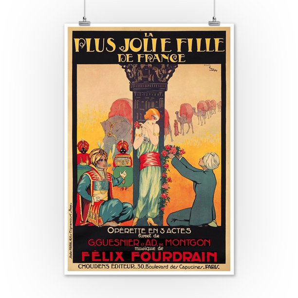 La Plus Jolie Fille De France Vintage Poster Artist De Faria France C 1924 12x18 Art Print Wall Decor Travel Poster Walmart Com