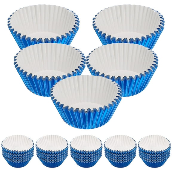 HONMEET 100pcs Paper Muffin Cup Liners Blue Food Protection for Birthday and Wedding Events