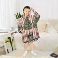 thumbnail image 6 of FORMRS Wearable Blanket Hoodie with Sleeves for Kids Cozy Flannel Sweatshirt, Stripes Trees, 6 of 7
