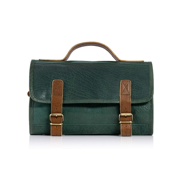 Neceser colgante KomAlc Premium de piel de búfalo verde