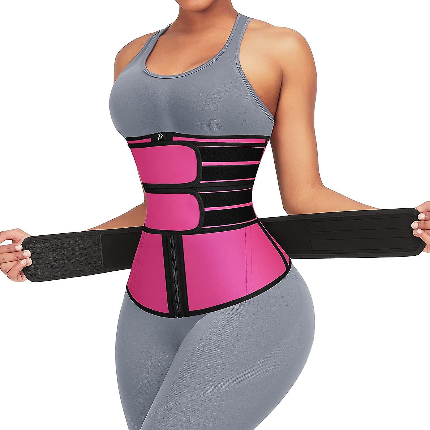 Latex Waist Trainer For Women Plus Size With 3 Adjustable Belts Waist Cincher Tummy Control Workout Walmart