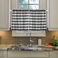thumbnail image 2 of Yayeee Kitchen Curtains Tier Pair Light Filtering 27"x36" Rod Pocket Short Cafe Window Panel, Black and White Geometric, 2 of 7