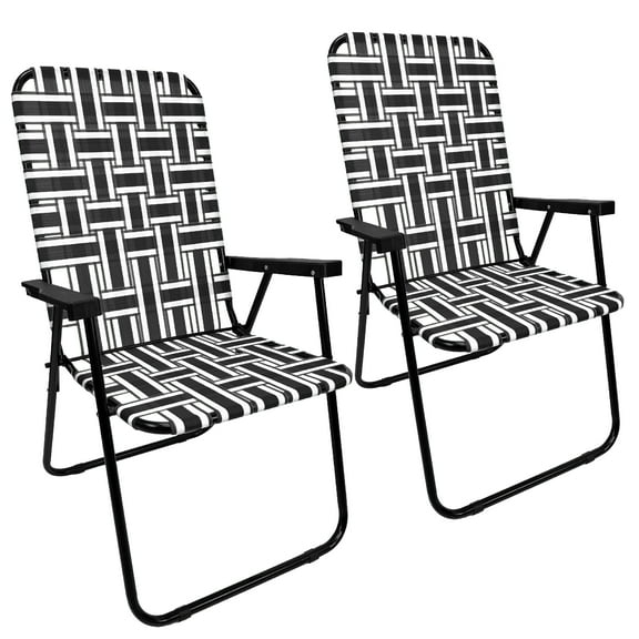 EasyGo Products Lightweight Lawn Chair, Black Basketweave