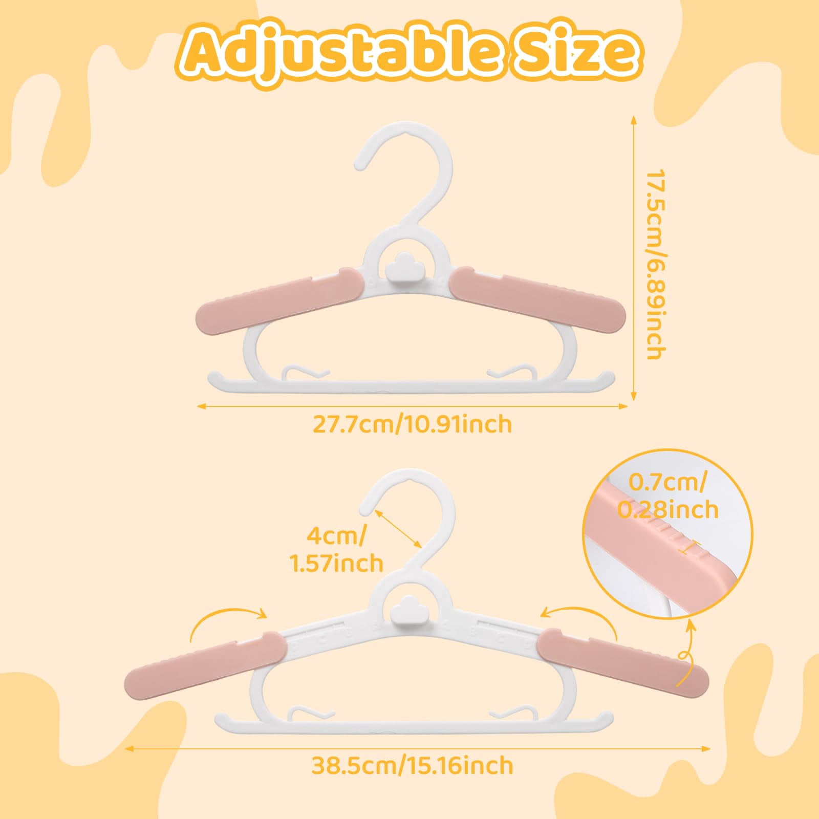 Clothes Hangers Pink 11-15" 40 Pack Closet Organization for Children