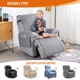 thumbnail image 4 of KINCAM Waterproof Recliner Chair Covers, Non-Slip Recliner Protector with Side Storage Pocket Washable Furniture Cover, Light Gray 23.6", 4 of 8